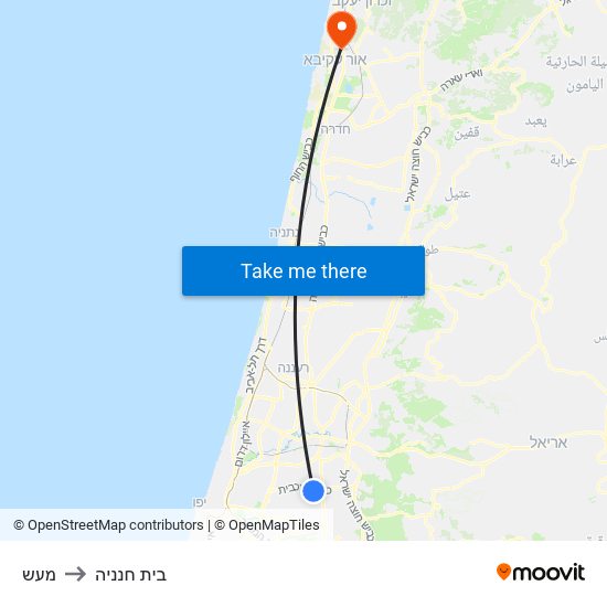 מעש to בית חנניה map