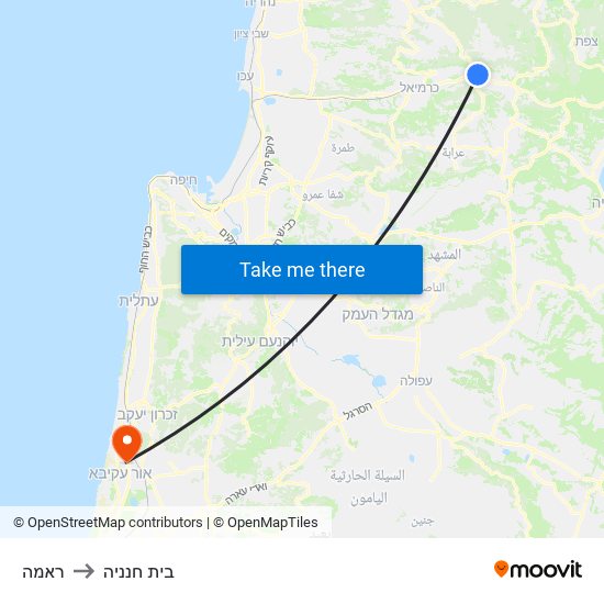 ראמה to בית חנניה map