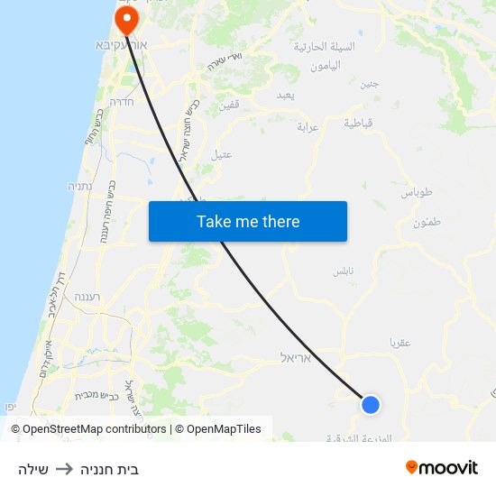 שילה to בית חנניה map