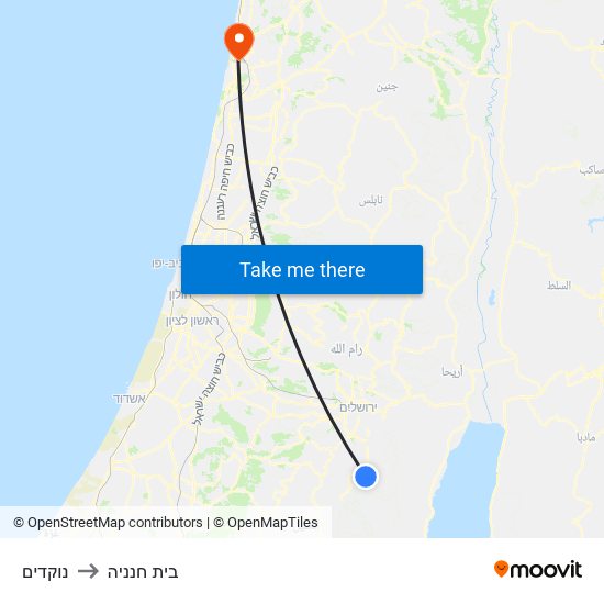 נוקדים to בית חנניה map