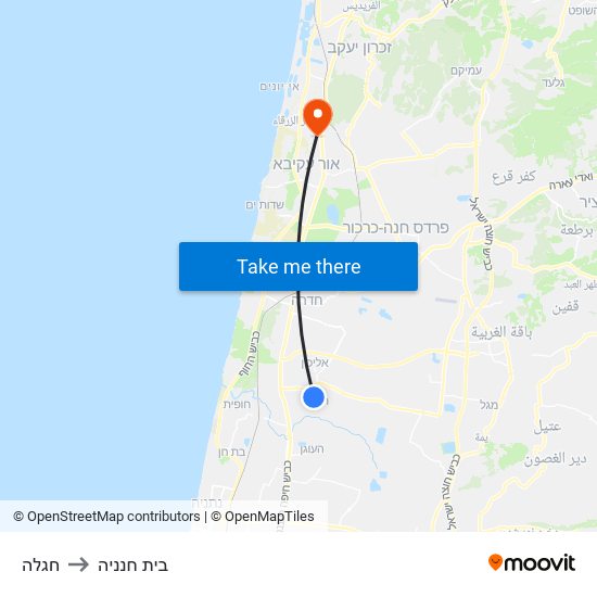 חגלה to בית חנניה map