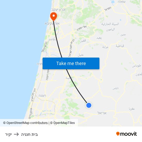 יקיר to בית חנניה map