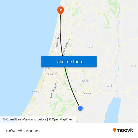 אלעזר to בית חנניה map