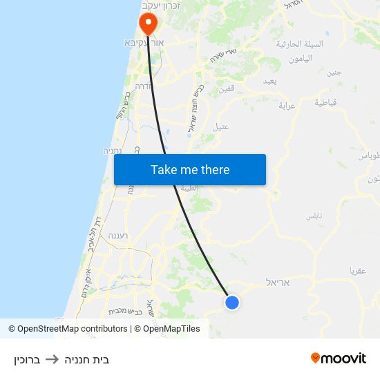 ברוכין to בית חנניה map