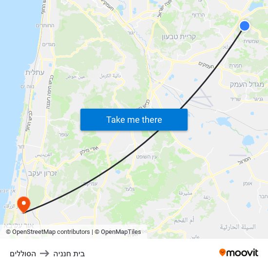 הסוללים to בית חנניה map