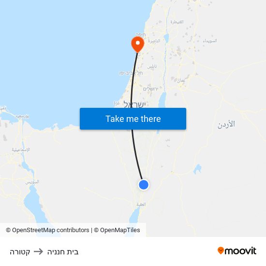 קטורה to בית חנניה map