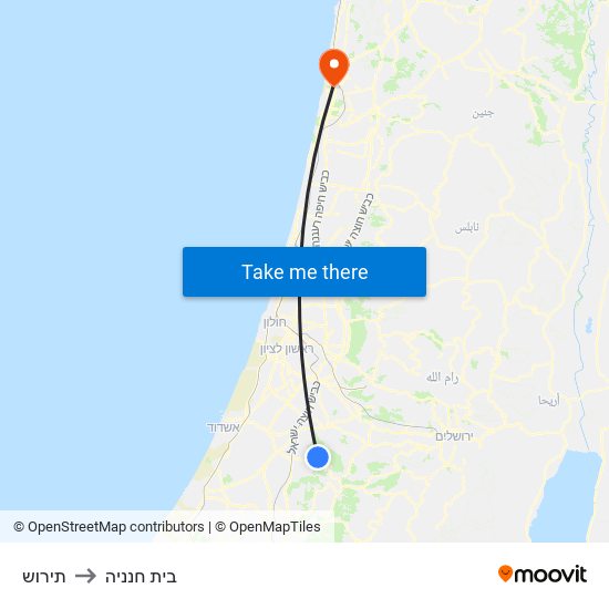 תירוש to בית חנניה map