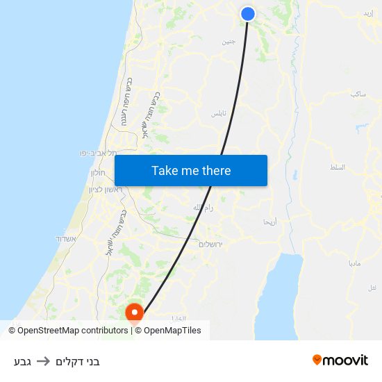 גבע to בני דקלים map