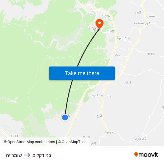 שומרייה to בני דקלים map