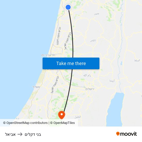 אביאל to בני דקלים map