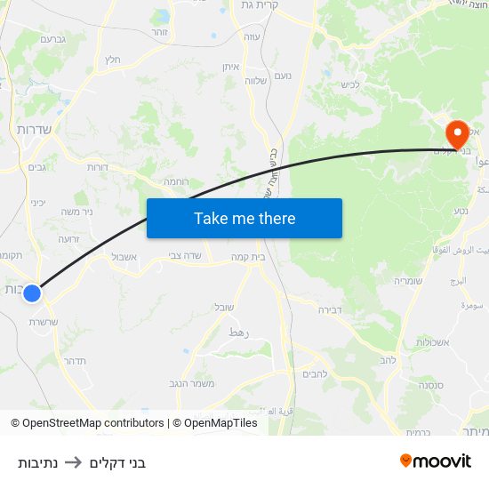 נתיבות to בני דקלים map