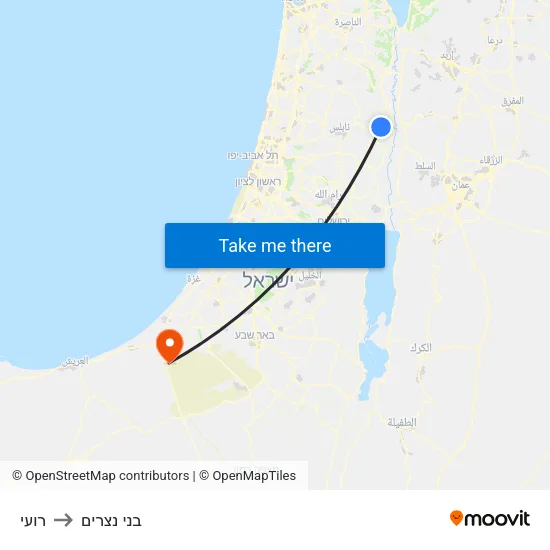 רועי to בני נצרים map