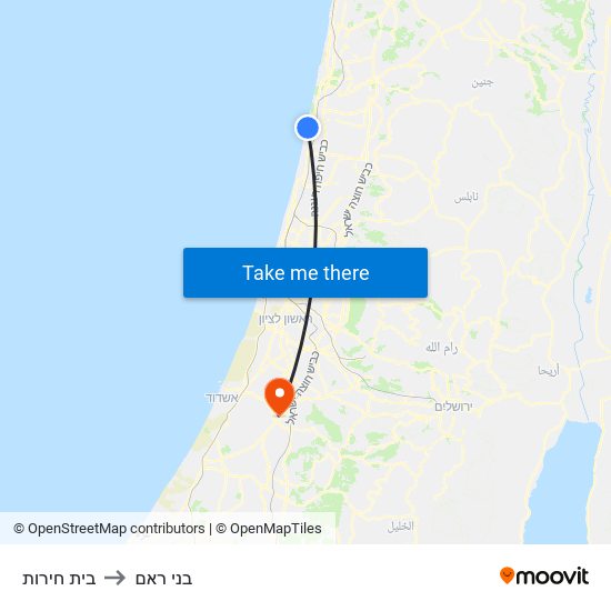 בית חירות to בני ראם map