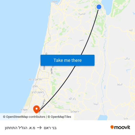 מ.א. הגליל התחתון to בני ראם map