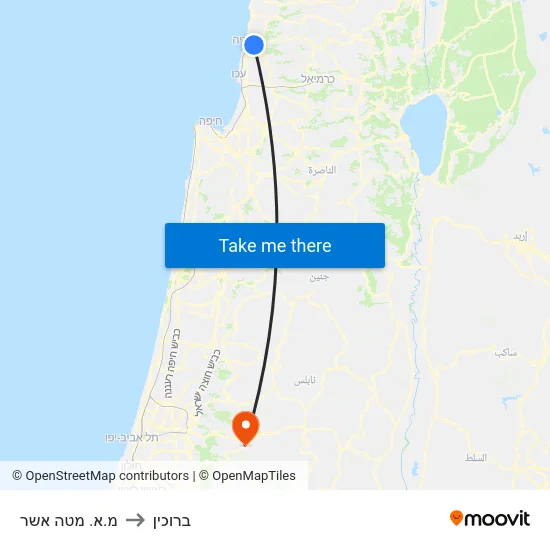 מ.א. מטה אשר to ברוכין map
