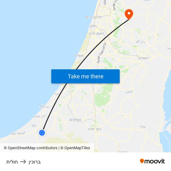 חולית to ברוכין map