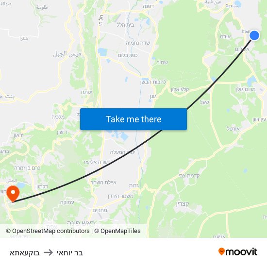בוקעאתא to בר יוחאי map