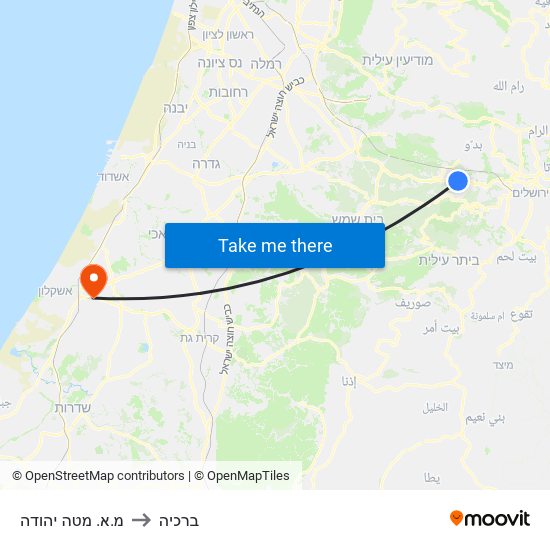מ.א. מטה יהודה to ברכיה map