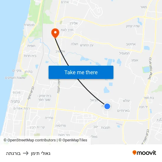 בורגתה to גאולי תימן map