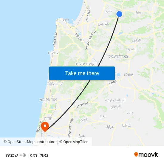 שכניה to גאולי תימן map