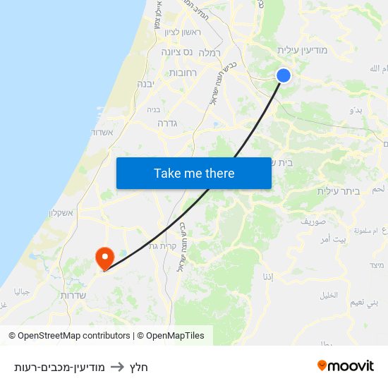 מודיעין-מכבים-רעות to חלץ map