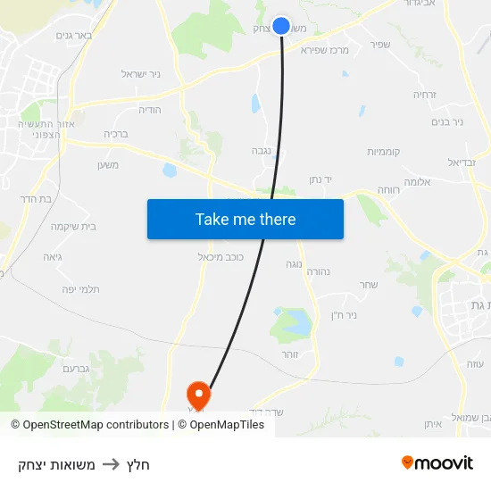 משואות יצחק to חלץ map
