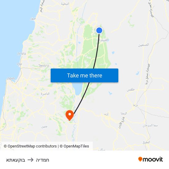 בוקעאתא to חמדיה map