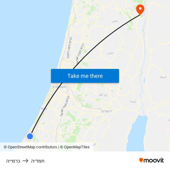 כרמייה to חמדיה map