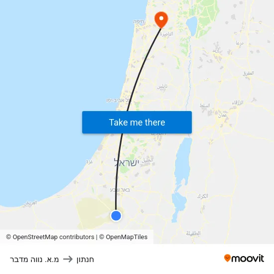 מ.א. נווה מדבר to חנתון map