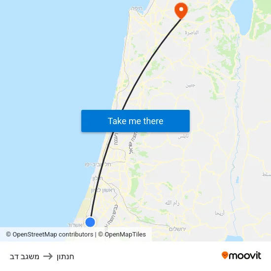 משגב דב to חנתון map