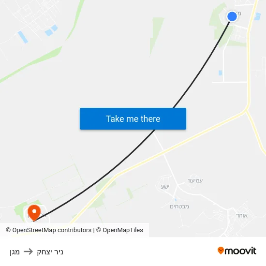 מגן to ניר יצחק map