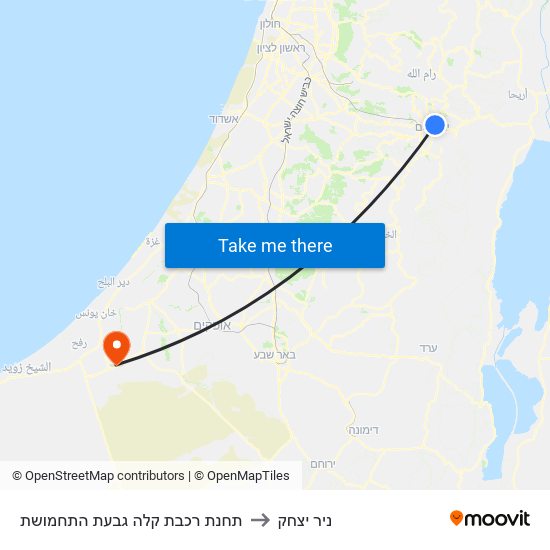 תחנת רכבת קלה גבעת התחמושת to ניר יצחק map