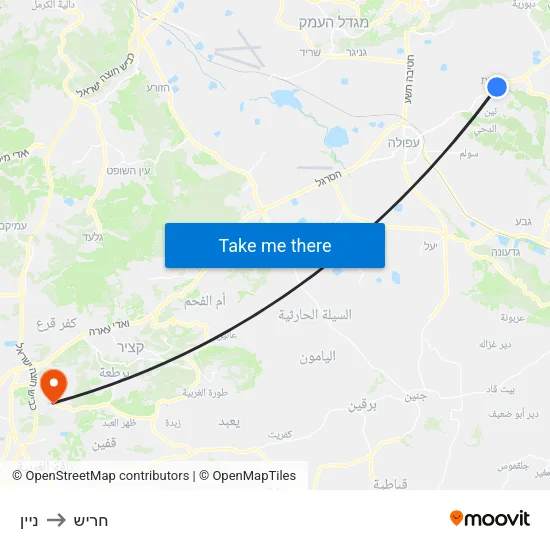 ניין to חריש map