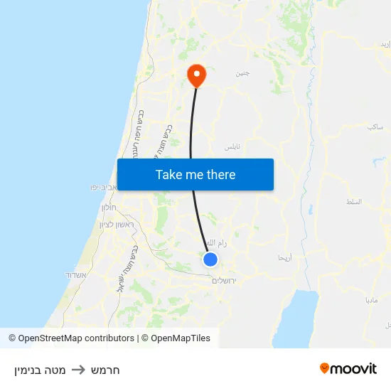 מטה בנימין to חרמש map