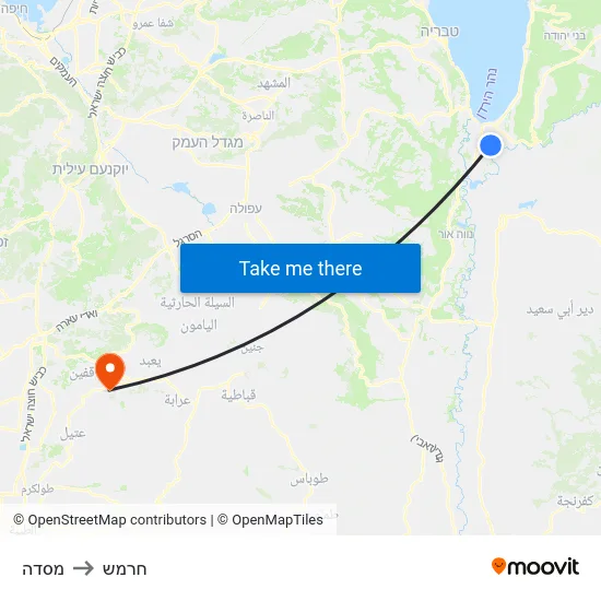 מסדה to חרמש map