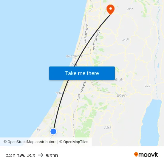 מ.א. שער הנגב to חרמש map