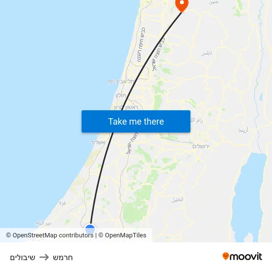 שיבולים to חרמש map