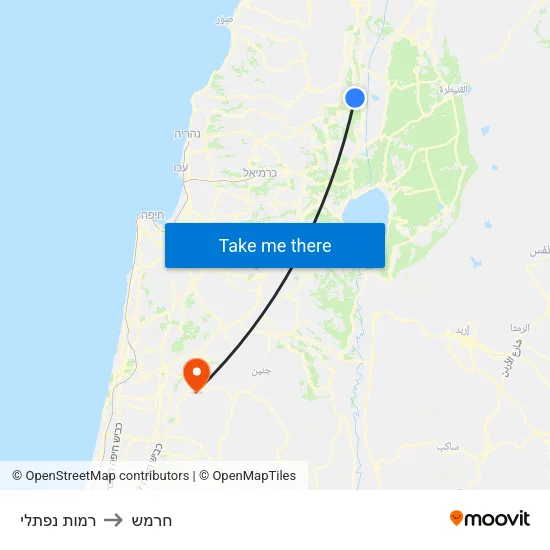 רמות נפתלי to חרמש map