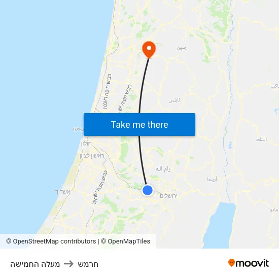 מעלה החמישה to חרמש map
