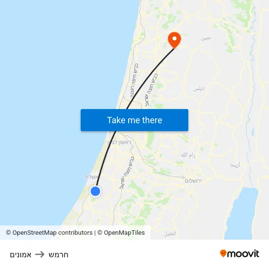 אמונים to חרמש map