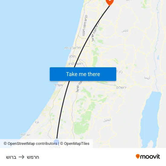 ברוש to חרמש map
