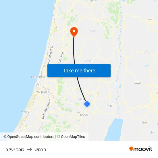 כוכב יעקב to חרמש map