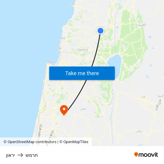 יראון to חרמש map