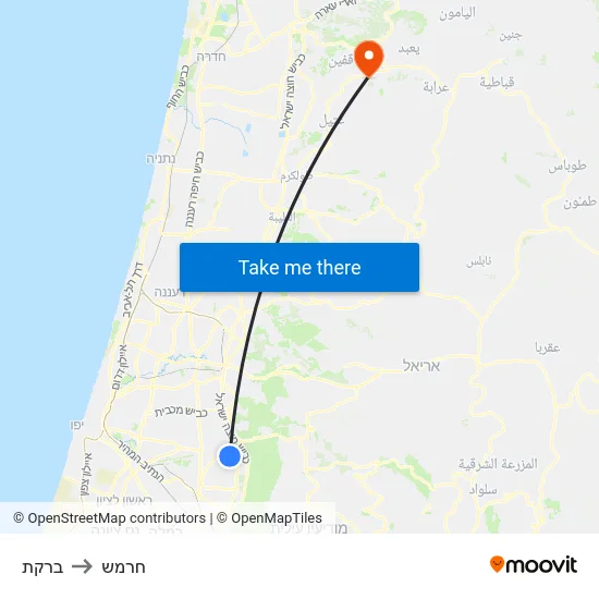 ברקת to חרמש map