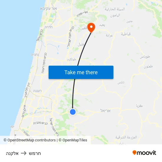 אלקנה to חרמש map