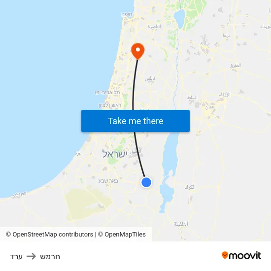 ערד to חרמש map