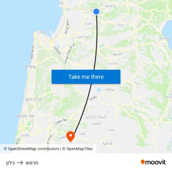 גילון to חרמש map