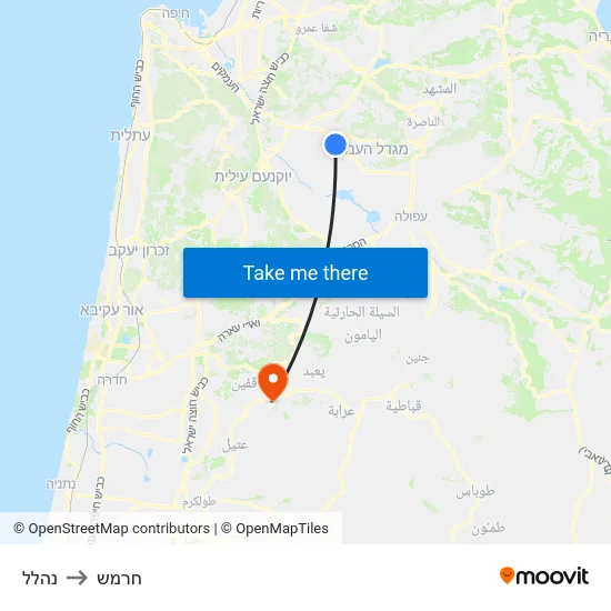 נהלל to חרמש map