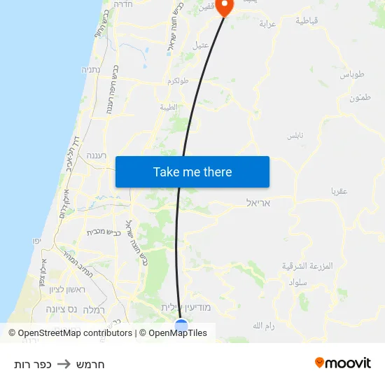 כפר רות to חרמש map