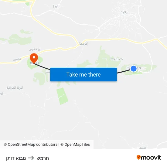 מבוא דותן to חרמש map